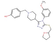 4-[(4-{4-(3-methoxyphenyl)-5-[(tetrahydro-2-furanylmethyl)thio]-4H-1,2,4-triazol-3-yl}-1-piperidinyl)methyl]phenol