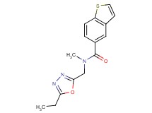 N-[(5-ethyl-1,3,4-oxadiazol-2-yl)methyl]-N-methyl-1-benzothiophene-5-carboxamide