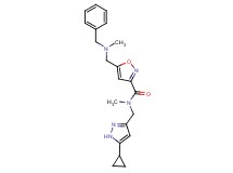 5-{[benzyl(methyl)amino]methyl}-N-[(5-cyclopropyl-1H-pyrazol-3-yl)methyl]-N-methyl-3-isoxazolecarboxamide