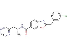 2-(3-chlorobenzyl)-N-[1-methyl-2-(2-pyrazinyl)ethyl]-1,3-benzoxazole-6-carboxamide