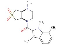 (4aR*,7aS*)-1-methyl-4-[(1,3,7-trimethyl-1H-indol-2-yl)carbonyl]octahydrothieno[3,4-b]pyrazine 6,6-dioxide