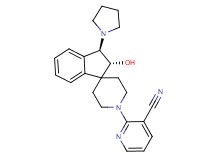2-[(2R*,3R*)-2-hydroxy-3-(1-pyrrolidinyl)-2,3-dihydro-1'H-spiro[indene-1,4'-piperidin]-1'-yl]nicotinonitrile