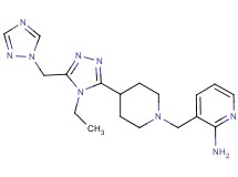 3-({4-[4-ethyl-5-(1H-1,2,4-triazol-1-ylmethyl)-4H-1,2,4-triazol-3-yl]piperidin-1-yl}methyl)pyridin-2-amine
