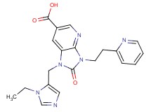 1-[(1-ethyl-1H-imidazol-5-yl)methyl]-2-oxo-3-(2-pyridin-2-ylethyl)-2,3-dihydro-1H-imidazo[4,5-b]pyridine-6-carboxylic acid
