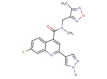 7-fluoro-N-methyl-N-[(4-methyl-1,2,5-oxadiazol-3-yl)methyl]-2-(1H-pyrazol-4-yl)quinoline-4-carboxamide