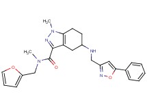 N-(2-furylmethyl)-N,1-dimethyl-5-{[(5-phenyl-3-isoxazolyl)methyl]amino}-4,5,6,7-tetrahydro-1H-indazole-3-carboxamide