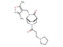 (1S*,5R*)-6-[(3,5-dimethyl-4-isoxazolyl)methyl]-3-[3-(1-pyrrolidinyl)propanoyl]-3,6-diazabicyclo[3.2.2]nonan-7-one
