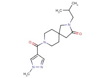 2-isobutyl-8-[(1-methyl-1H-pyrazol-4-yl)carbonyl]-2,8-diazaspiro[4.5]decan-3-one