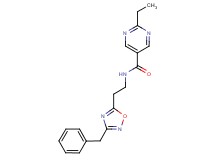 N-[2-(3-benzyl-1,2,4-oxadiazol-5-yl)ethyl]-2-ethyl-5-pyrimidinecarboxamide