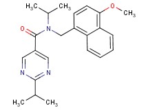 N,2-diisopropyl-N-[(4-methoxy-1-naphthyl)methyl]pyrimidine-5-carboxamide