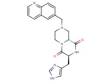 (3S*,9aR*)-3-(1H-imidazol-4-ylmethyl)-8-(6-quinolinylmethyl)tetrahydro-2H-pyrazino[1,2-a]pyrazine-1,4(3H,6H)-dione