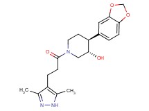 (3S*,4S*)-4-(1,3-benzodioxol-5-yl)-1-[3-(3,5-dimethyl-1H-pyrazol-4-yl)propanoyl]piperidin-3-ol