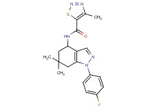 N-[1-(4-fluorophenyl)-6,6-dimethyl-4,5,6,7-tetrahydro-1H-indazol-4-yl]-4-methyl-1,2,3-thiadiazole-5-carboxamide
