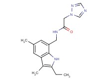 N-[(2-ethyl-3,5-dimethyl-1H-indol-7-yl)methyl]-2-(1H-1,2,4-triazol-1-yl)acetamide