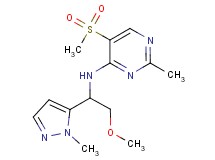 N-[2-methoxy-1-(1-methyl-1H-pyrazol-5-yl)ethyl]-2-methyl-5-(methylsulfonyl)pyrimidin-4-amine