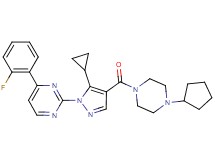 2-{4-[(4-cyclopentyl-1-piperazinyl)carbonyl]-5-cyclopropyl-1H-pyrazol-1-yl}-4-(2-fluorophenyl)pyrimidine