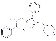 N-methyl-N-{[4-phenyl-5-(piperidin-4-ylmethyl)-4H-1,2,4-triazol-3-yl]methyl}-1-pyridin-2-ylethanamine