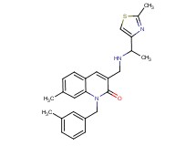 7-methyl-1-(3-methylbenzyl)-3-({[1-(2-methyl-1,3-thiazol-4-yl)ethyl]amino}methyl)-2(1H)-quinolinone