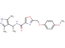 N-[1-(3,5-dimethyl-1H-pyrazol-4-yl)ethyl]-2-[(4-methoxyphenoxy)methyl]-1,3-oxazole-4-carboxamide