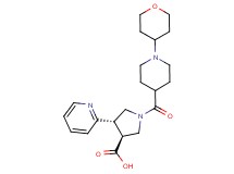(3S*,4S*)-4-pyridin-2-yl-1-{[1-(tetrahydro-2H-pyran-4-yl)piperidin-4-yl]carbonyl}pyrrolidine-3-carboxylic acid
