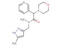 N-methyl-N-[(5-methyl-1H-pyrazol-3-yl)methyl]-2-(4-morpholinyl)-2-(3-pyridinyl)acetamide trifluoroacetate