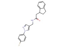 2-(2,3-dihydro-1H-inden-1-yl)-N-{[1-(4-fluorophenyl)-1H-pyrazol-4-yl]methyl}acetamide