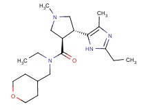 (3R*,4R*)-N-ethyl-4-(2-ethyl-4-methyl-1H-imidazol-5-yl)-1-methyl-N-(tetrahydro-2H-pyran-4-ylmethyl)pyrrolidine-3-carboxamide