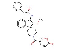N-{(2R*,3R*)-2-methoxy-1'-[(2-oxo-2H-pyran-5-yl)carbonyl]-2,3-dihydrospiro[indene-1,4'-piperidin]-3-yl}-2-phenylacetamide