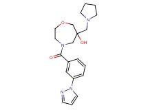 4-[3-(1H-pyrazol-1-yl)benzoyl]-6-(pyrrolidin-1-ylmethyl)-1,4-oxazepan-6-ol