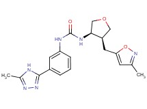 N-{(3R*,4S*)-4-[(3-methylisoxazol-5-yl)methyl]tetrahydrofuran-3-yl}-N'-[3-(5-methyl-4H-1,2,4-triazol-3-yl)phenyl]urea