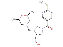 ((3R*,4R*)-4-{[(2R*,6S*)-2,6-dimethylmorpholin-4-yl]methyl}-1-{[2-(methylthio)pyrimidin-5-yl]carbonyl}pyrrolidin-3-yl)methanol