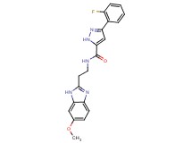 3-(2-fluorophenyl)-N-[2-(6-methoxy-1H-benzimidazol-2-yl)ethyl]-1H-pyrazole-5-carboxamide