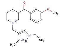 {1-[(1-ethyl-3-methyl-1H-pyrazol-4-yl)methyl]-3-piperidinyl}(3-methoxyphenyl)methanone