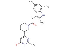 2-methyl-6-{1-[(2,5,7-trimethyl-1H-indol-3-yl)acetyl]-3-piperidinyl}-4-pyrimidinol