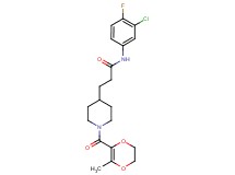 N-(3-chloro-4-fluorophenyl)-3-{1-[(3-methyl-5,6-dihydro-1,4-dioxin-2-yl)carbonyl]-4-piperidinyl}propanamide