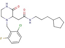 2-[1-(2-chloro-6-fluorobenzyl)-3-oxo-2-piperazinyl]-N-(3-cyclopentylpropyl)acetamide