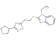 1-ethyl-2-({2-[3-(tetrahydrofuran-3-yl)-1,2,4-oxadiazol-5-yl]ethyl}thio)-1H-benzimidazole
