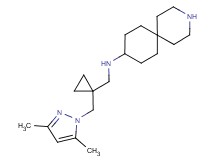 N-({1-[(3,5-dimethyl-1H-pyrazol-1-yl)methyl]cyclopropyl}methyl)-3-azaspiro[5.5]undecan-9-amine dihydrochloride