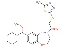 7-[cyclohexyl(methoxy)methyl]-4-{[(5-methyl-1,3,4-thiadiazol-2-yl)thio]acetyl}-2,3,4,5-tetrahydro-1,4-benzoxazepine