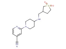 2-(4-{[(1,1-dioxidotetrahydro-3-thienyl)methyl]amino}piperidin-1-yl)isonicotinonitrile