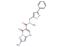 N,2-dimethyl-7-oxo-N-[(3-phenyl-5-isoxazolyl)methyl]-4,7-dihydropyrazolo[1,5-a]pyrimidine-6-carboxamide