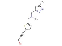 3-[5-({methyl[(5-methyl-1H-pyrazol-3-yl)methyl]amino}methyl)-2-thienyl]prop-2-yn-1-ol