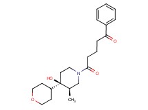 5-[(3R*,4R*)-4-hydroxy-3-methyl-4-(tetrahydro-2H-pyran-4-yl)piperidin-1-yl]-5-oxo-1-phenylpentan-1-one
