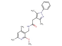 2-(3,5-dimethyl-1-phenyl-1H-pyrazol-4-yl)-N-[(2-methoxy-4,6-dimethyl-3-pyridinyl)methyl]acetamide