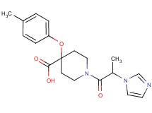 1-[2-(1H-imidazol-1-yl)propanoyl]-4-(4-methylphenoxy)piperidine-4-carboxylic acid