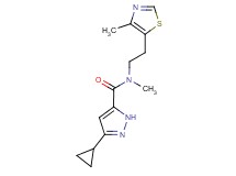3-cyclopropyl-N-methyl-N-[2-(4-methyl-1,3-thiazol-5-yl)ethyl]-1H-pyrazole-5-carboxamide