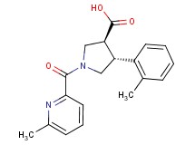 (3S*,4R*)-4-(2-methylphenyl)-1-[(6-methylpyridin-2-yl)carbonyl]pyrrolidine-3-carboxylic acid