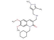 1-(cyclohexylmethyl)-3-({[(1,3-dimethyl-1H-pyrazol-4-yl)methyl]amino}methyl)-6,7-dimethoxy-2(1H)-quinolinone