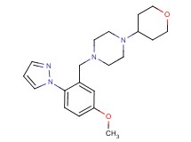 1-[5-methoxy-2-(1H-pyrazol-1-yl)benzyl]-4-(tetrahydro-2H-pyran-4-yl)piperazine