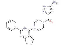 3-{[4-(2-phenyl-6,7-dihydro-5H-cyclopenta[d]pyrimidin-4-yl)piperazin-1-yl]carbonyl}-1H-pyrazol-5-amine